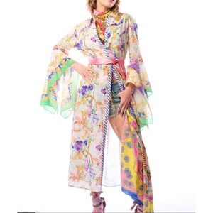 Aratta L-XL Silent Journey embellished embroiderd Fairy Duster Dress 'Miami' NWT